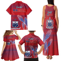 Custom Samoa 1962 Independence Day Custom Family Matching Tank Maxi Dress and Hawaiian Shirt Manuia le Aso Tuto'atasi Ula Nifo Red Art LT9 - Polynesian Pride