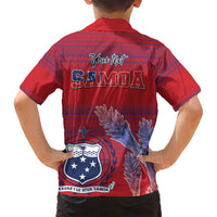 Custom Samoa 1962 Independence Day Custom Kid Hawaiian Shirt Manuia le Aso Tuto'atasi Ula Nifo Red Art