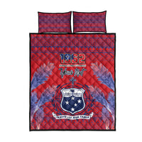 Custom Samoa 1962 Independence Day Custom Quilt Bed Set Manuia le Aso Tuto'atasi Ula Nifo Red Art