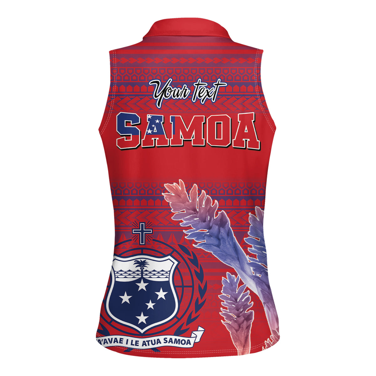 Custom Samoa 1962 Independence Day Custom Women Sleeveless Polo Shirt Manuia le Aso Tuto'atasi Ula Nifo Red Art LT9 - Polynesian Pride