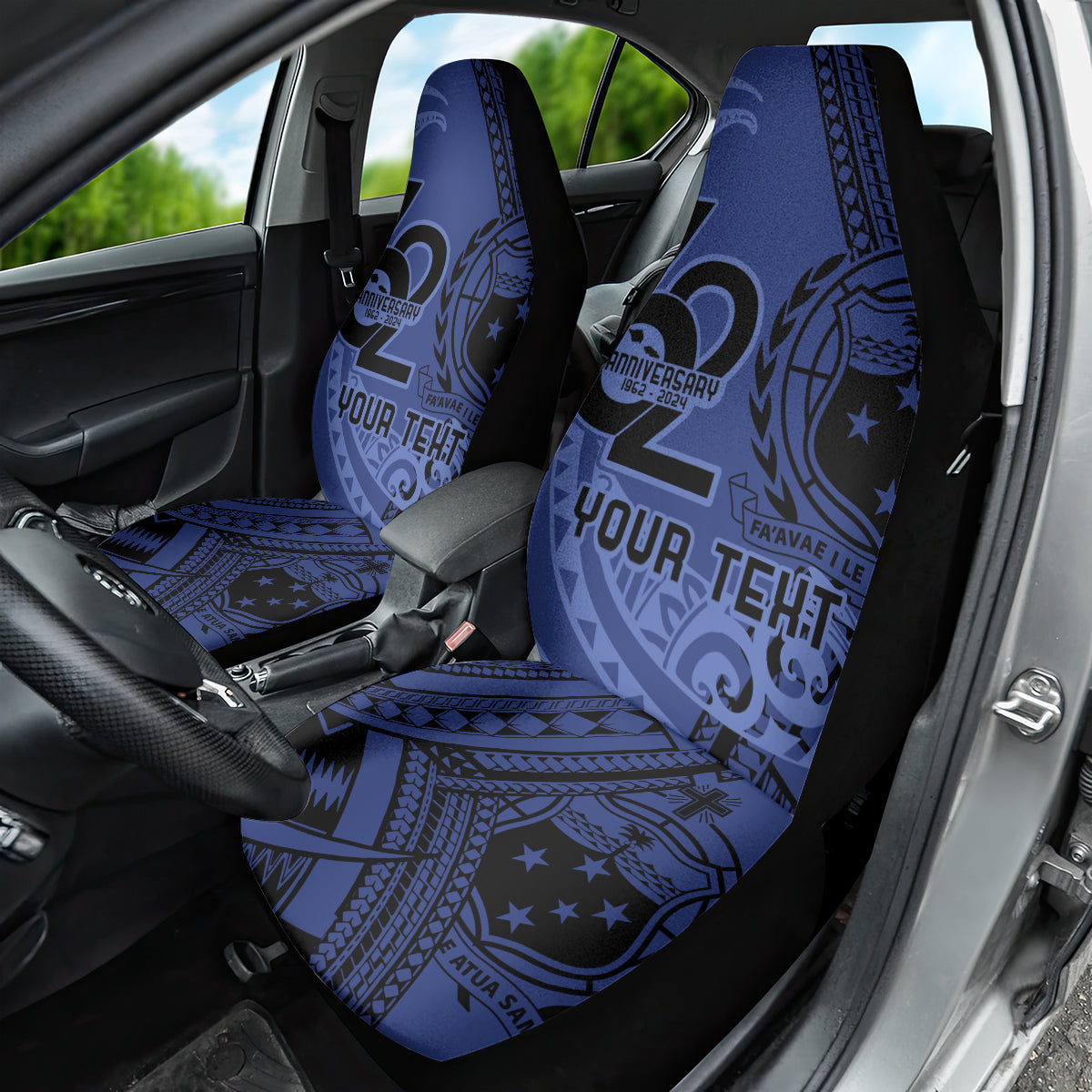 Custom Samoa 62nd Manuia le Aso Tuto'atasi Car Seat Cover Samoan Tatau Blue Art LT9 - Polynesian Pride