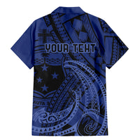 Custom Samoa 62nd Manuia le Aso Tuto'atasi Family Matching Mermaid Dress and Hawaiian Shirt Samoan Tatau Blue Art LT9 - Polynesian Pride