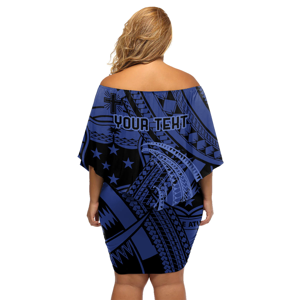 Custom Samoa 62nd Manuia le Aso Tuto'atasi Family Matching Off Shoulder Short Dress and Hawaiian Shirt Samoan Tatau Blue Art LT9 - Polynesian Pride
