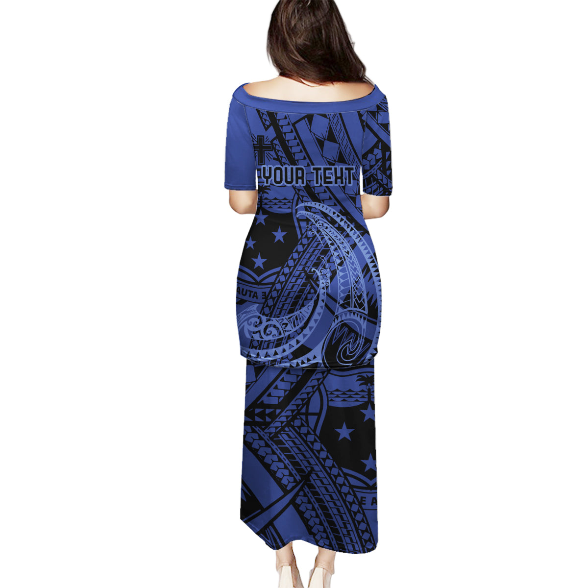 Custom Samoa 62nd Manuia le Aso Tuto'atasi Family Matching Puletasi and Hawaiian Shirt Samoan Tatau Blue Art LT9 - Polynesian Pride