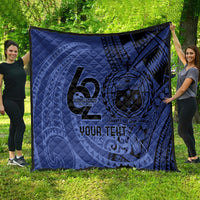 Custom Samoa 62nd Manuia le Aso Tuto'atasi Quilt Samoan Tatau Blue Art LT9 - Polynesian Pride