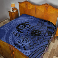 Custom Samoa 62nd Manuia le Aso Tuto'atasi Quilt Samoan Tatau Blue Art LT9 - Polynesian Pride