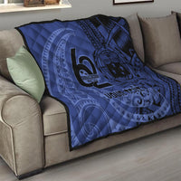 Custom Samoa 62nd Manuia le Aso Tuto'atasi Quilt Samoan Tatau Blue Art LT9 - Polynesian Pride