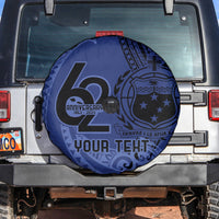 Custom Samoa 62nd Manuia le Aso Tuto'atasi Spare Tire Cover Samoan Tatau Blue Art LT9 Blue - Polynesian Pride