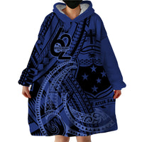 Custom Samoa 62nd Manuia le Aso Tuto'atasi Wearable Blanket Hoodie Samoan Tatau Blue Art LT9 - Polynesian Pride