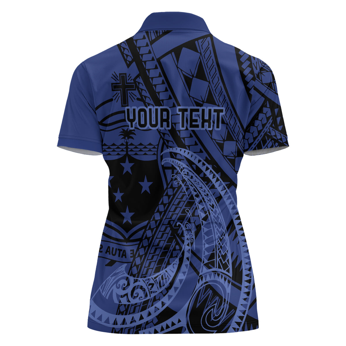 Custom Samoa 62nd Manuia le Aso Tuto'atasi Women Polo Shirt Samoan Tatau Blue Art LT9 - Polynesian Pride