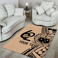 Custom Samoa Manuia le 62 Tausaga O le Tutoatasi Area Rug Samoan Tatau Beige Art LT9 - Polynesian Pride