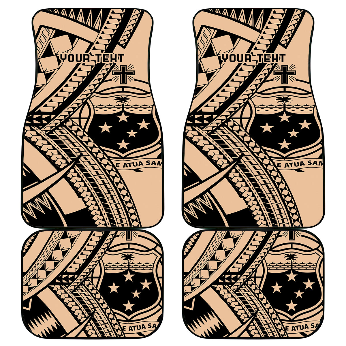 Custom Samoa Manuia le 62 Tausaga O le Tutoatasi Car Mats Samoan Tatau Beige Art LT9 - Polynesian Pride