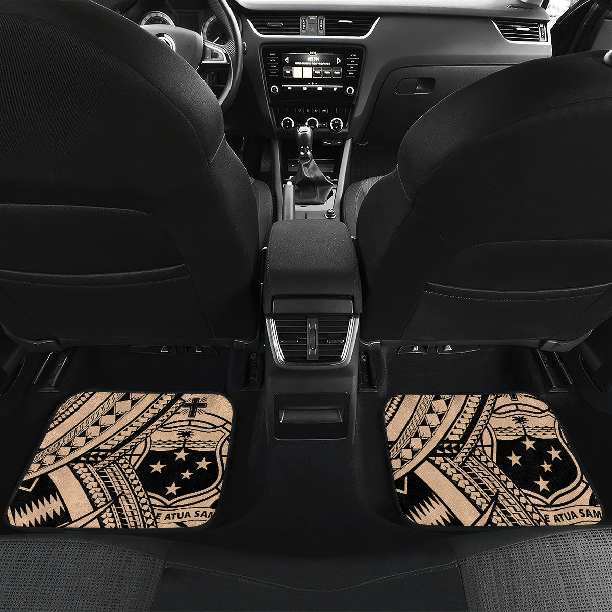 Custom Samoa Manuia le 62 Tausaga O le Tutoatasi Car Mats Samoan Tatau Beige Art LT9 Set 2pcs - Back Beige - Polynesian Pride