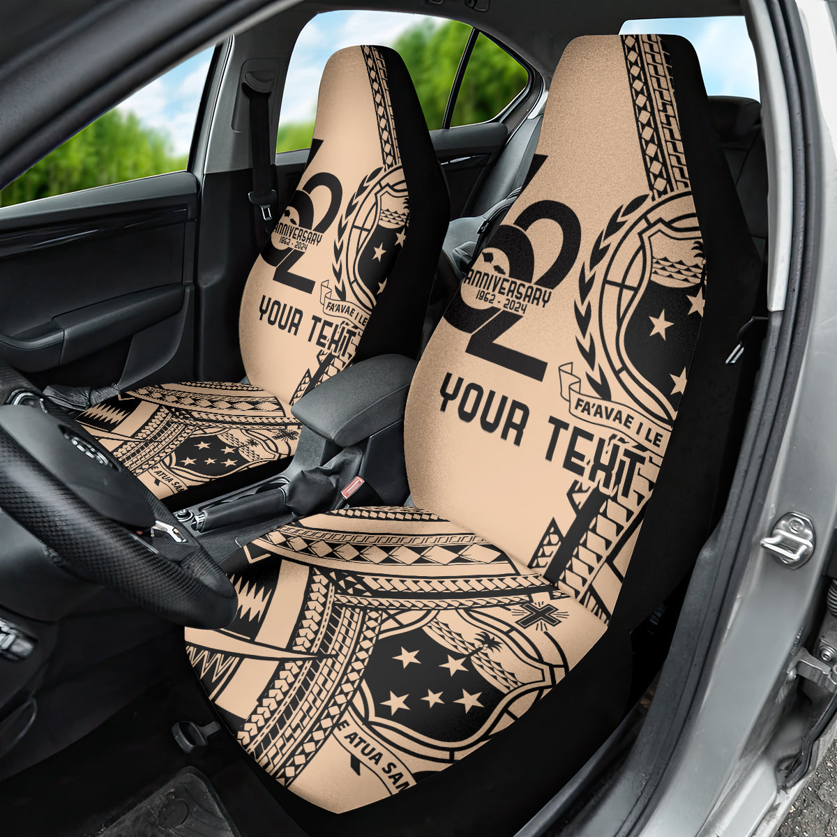 Custom Samoa Manuia le 62 Tausaga O le Tutoatasi Car Seat Cover Samoan Tatau Beige Art LT9 - Polynesian Pride