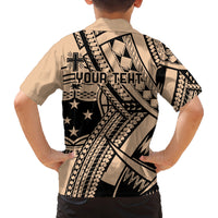 Custom Samoa Manuia le 62 Tausaga O le Tutoatasi Family Matching Off The Shoulder Long Sleeve Dress and Hawaiian Shirt Samoan Tatau Beige Art LT9 - Polynesian Pride