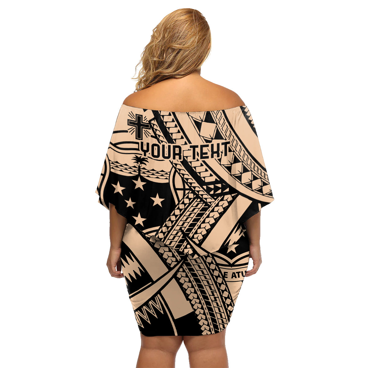 Custom Samoa Manuia le 62 Tausaga O le Tutoatasi Family Matching Off Shoulder Short Dress and Hawaiian Shirt Samoan Tatau Beige Art LT9 - Polynesian Pride