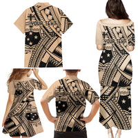 Custom Samoa Manuia le 62 Tausaga O le Tutoatasi Family Matching Puletasi and Hawaiian Shirt Samoan Tatau Beige Art LT9 - Polynesian Pride