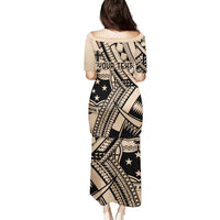 Custom Samoa Manuia le 62 Tausaga O le Tutoatasi Family Matching Puletasi and Hawaiian Shirt Samoan Tatau Beige Art LT9 - Polynesian Pride