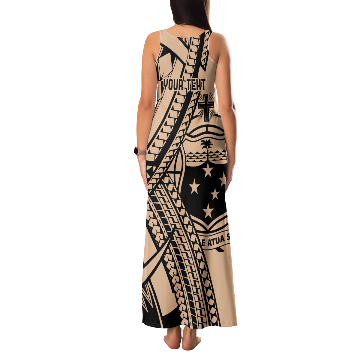 Custom Samoa Manuia le 62 Tausaga O le Tutoatasi Family Matching Tank Maxi Dress and Hawaiian Shirt Samoan Tatau Beige Art LT9 - Polynesian Pride