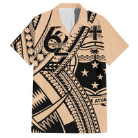 Custom Samoa Manuia le 62 Tausaga O le Tutoatasi Hawaiian Shirt Samoan Tatau Beige Art LT9 Beige - Polynesian Pride