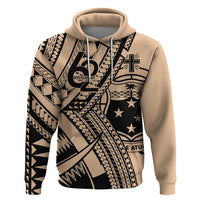 Custom Samoa Manuia le 62 Tausaga O le Tutoatasi Hoodie Samoan Tatau Beige Art LT9 Pullover Hoodie Beige - Polynesian Pride