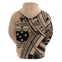 Custom Samoa Manuia le 62 Tausaga O le Tutoatasi Hoodie Samoan Tatau Beige Art LT9 - Polynesian Pride