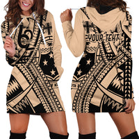 Custom Samoa Manuia le 62 Tausaga O le Tutoatasi Hoodie Dress Samoan Tatau Beige Art LT9 - Polynesian Pride