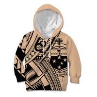 Custom Samoa Manuia le 62 Tausaga O le Tutoatasi Kid Hoodie Samoan Tatau Beige Art LT9 Hoodie Beige - Polynesian Pride