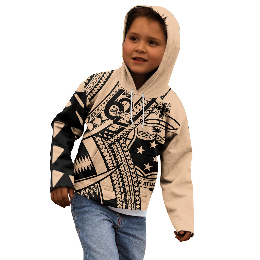 Custom Samoa Manuia le 62 Tausaga O le Tutoatasi Kid Hoodie Samoan Tatau Beige Art LT9 - Polynesian Pride