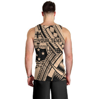 Custom Samoa Manuia le 62 Tausaga O le Tutoatasi Men Tank Top Samoan Tatau Beige Art LT9 - Polynesian Pride