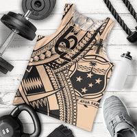 Custom Samoa Manuia le 62 Tausaga O le Tutoatasi Men Tank Top Samoan Tatau Beige Art LT9 - Polynesian Pride