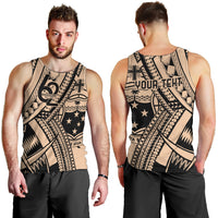 Custom Samoa Manuia le 62 Tausaga O le Tutoatasi Men Tank Top Samoan Tatau Beige Art LT9 - Polynesian Pride