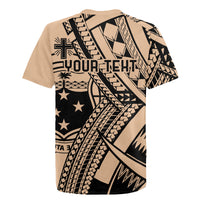Custom Samoa Manuia le 62 Tausaga O le Tutoatasi Rugby Jersey Samoan Tatau Beige Art LT9 - Polynesian Pride
