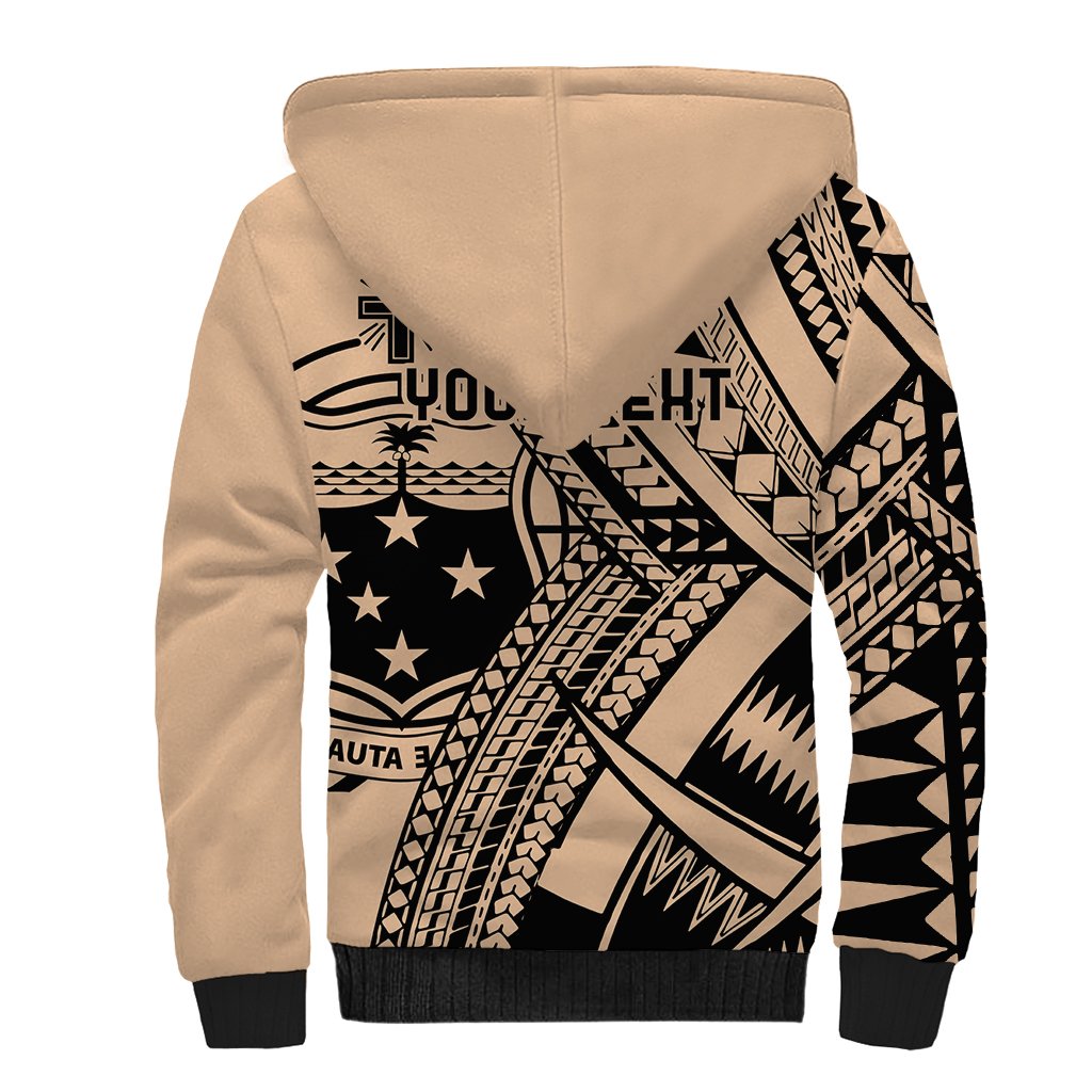 Custom Samoa Manuia le 62 Tausaga O le Tutoatasi Sherpa Hoodie Samoan Tatau Beige Art LT9 - Polynesian Pride
