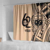 Custom Samoa Manuia le 62 Tausaga O le Tutoatasi Shower Curtain Samoan Tatau Beige Art LT9 - Polynesian Pride