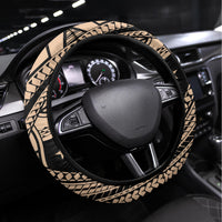 Samoa Manuia le 62 Tausaga O le Tutoatasi Steering Wheel Cover Samoan Tatau Beige Art LT9 Universal Fit Beige - Polynesian Pride