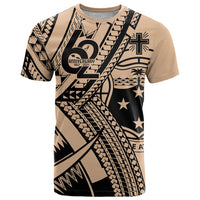 Custom Samoa Manuia le 62 Tausaga O le Tutoatasi T Shirt Samoan Tatau Beige Art LT9 Beige - Polynesian Pride