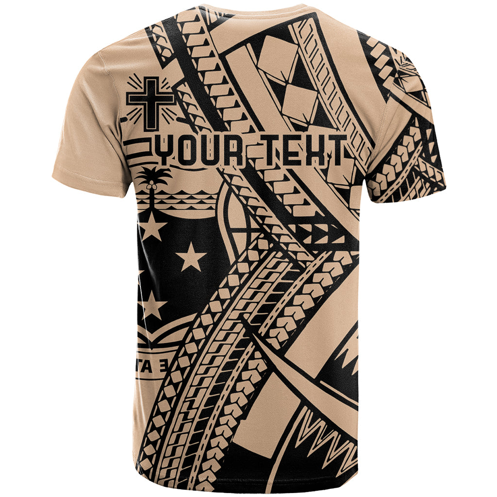 Custom Samoa Manuia le 62 Tausaga O le Tutoatasi T Shirt Samoan Tatau Beige Art LT9 - Polynesian Pride