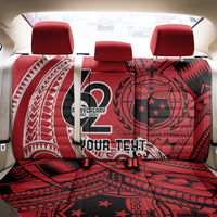 Custom Samoa Manuia le 62 Tausaga O le Tutoatasi Back Car Seat Cover Samoan Tatau Red Art LT9 - Polynesian Pride