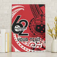 Custom Samoa Manuia le 62 Tausaga O le Tuto’atasi Canvas Wall Art Samoan Tatau Red Art