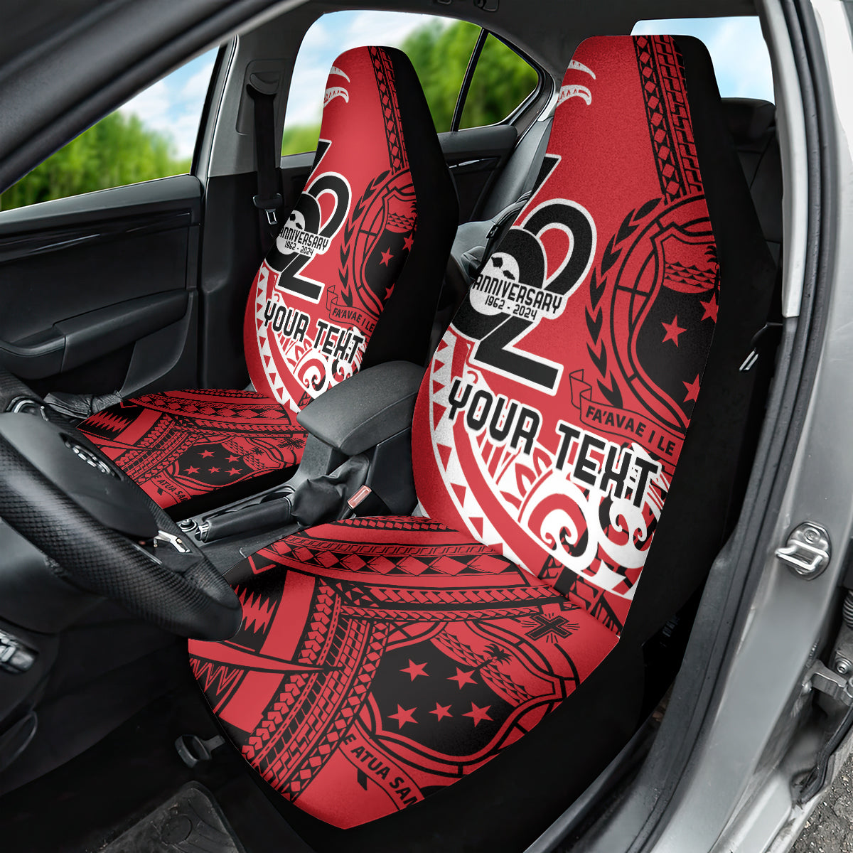 Custom Samoa Manuia le 62 Tausaga O le Tutoatasi Car Seat Cover Samoan Tatau Red Art LT9 - Polynesian Pride