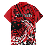 Custom Samoa Manuia le 62 Tausaga O le Tutoatasi Family Matching Long Sleeve Bodycon Dress and Hawaiian Shirt Samoan Tatau Red Art LT9 - Polynesian Pride