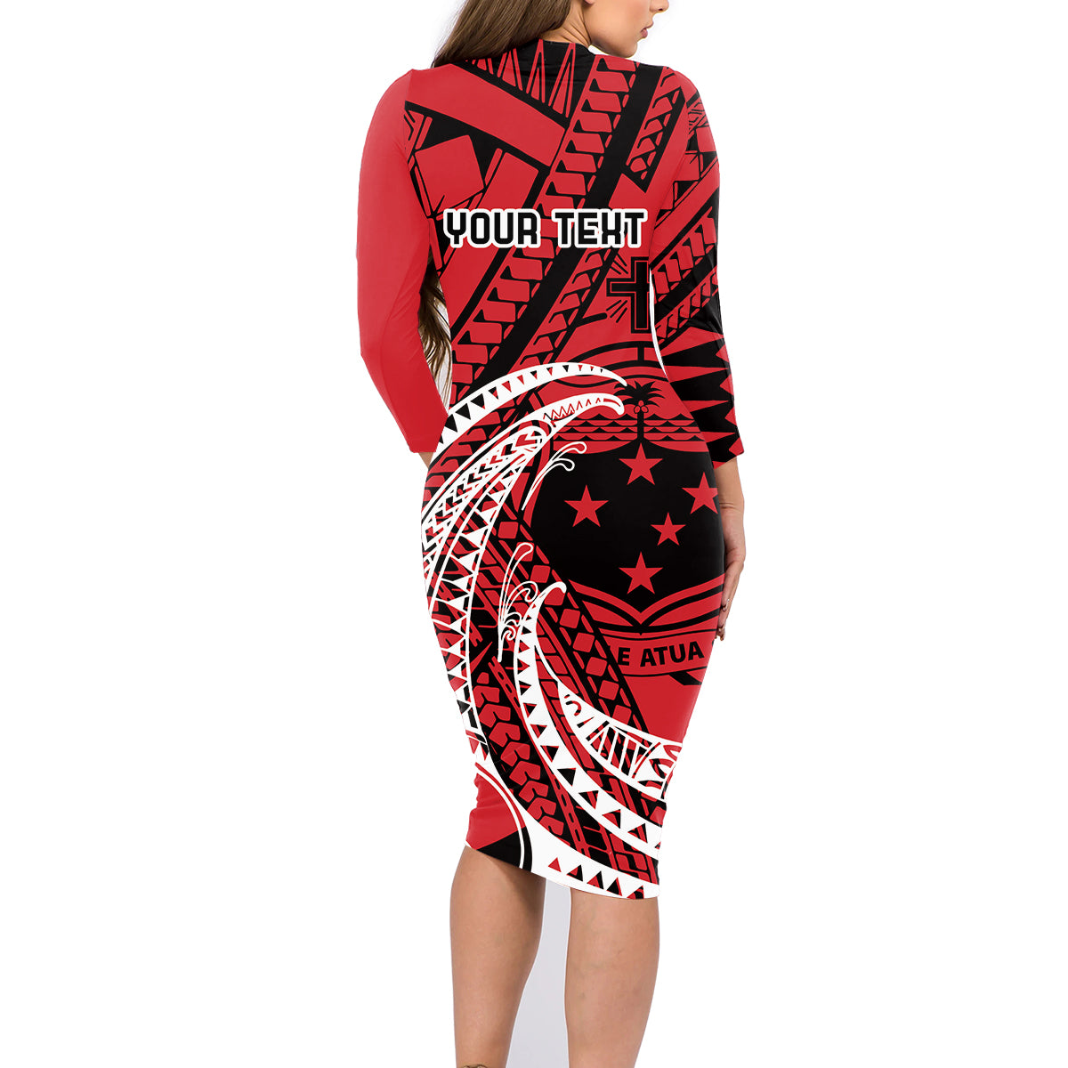 Custom Samoa Manuia le 62 Tausaga O le Tutoatasi Family Matching Long Sleeve Bodycon Dress and Hawaiian Shirt Samoan Tatau Red Art LT9 - Polynesian Pride