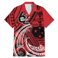 Custom Samoa Manuia le 62 Tausaga O le Tutoatasi Family Matching Mermaid Dress and Hawaiian Shirt Samoan Tatau Red Art LT9 Dad's Shirt - Short Sleeve Red - Polynesian Pride