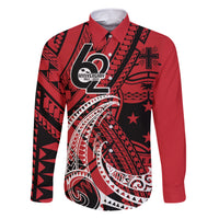Custom Samoa Manuia le 62 Tausaga O le Tutoatasi Family Matching Short Sleeve Bodycon Dress and Hawaiian Shirt Samoan Tatau Red Art LT9 Dad's Shirt - Long Sleeve Red - Polynesian Pride