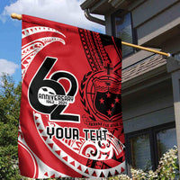 Custom Samoa Manuia le 62 Tausaga O le Tutoatasi Garden Flag Samoan Tatau Red Art LT9 - Polynesian Pride