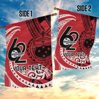 Custom Samoa Manuia le 62 Tausaga O le Tutoatasi Garden Flag Samoan Tatau Red Art LT9 - Polynesian Pride