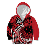 Custom Samoa Manuia le 62 Tausaga O le Tutoatasi Kid Hoodie Samoan Tatau Red Art LT9 Zip Hoodie Red - Polynesian Pride