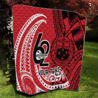 Custom Samoa Manuia le 62 Tausaga O le Tuto’atasi Quilt Samoan Tatau Red Art
