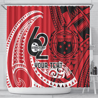 Custom Samoa Manuia le 62 Tausaga O le Tutoatasi Shower Curtain Samoan Tatau Red Art LT9 - Polynesian Pride